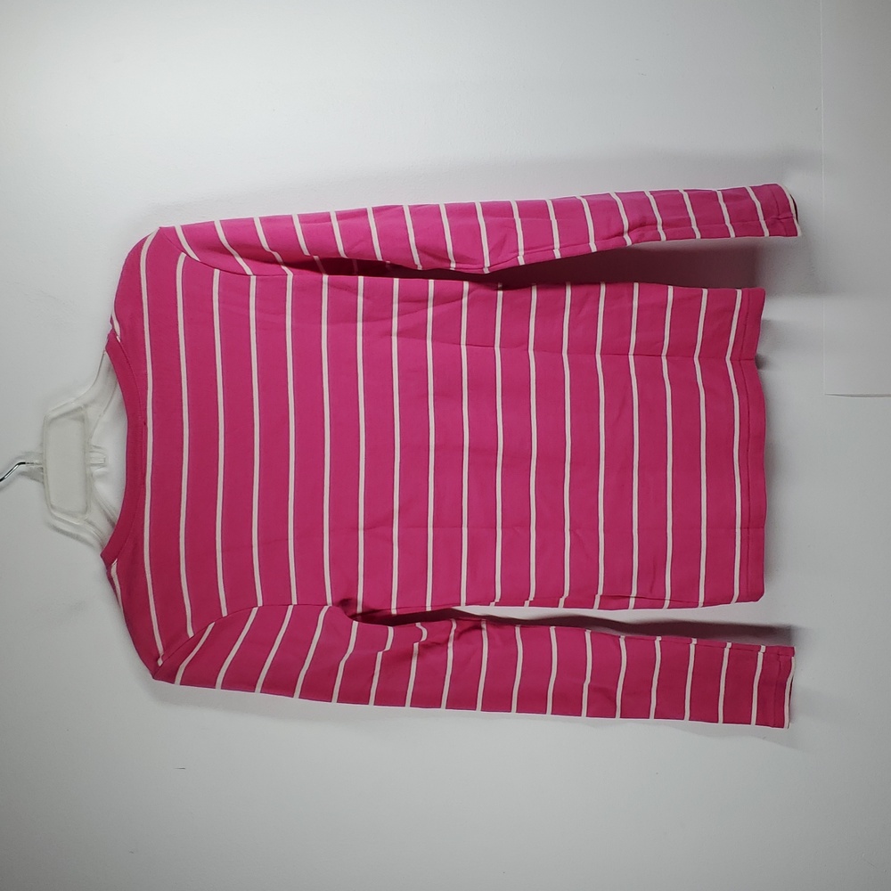 RALPH LAUREN SPORT Fushia White Striped Long Sleeve Cotton Shirt M - Picture 6 of 9